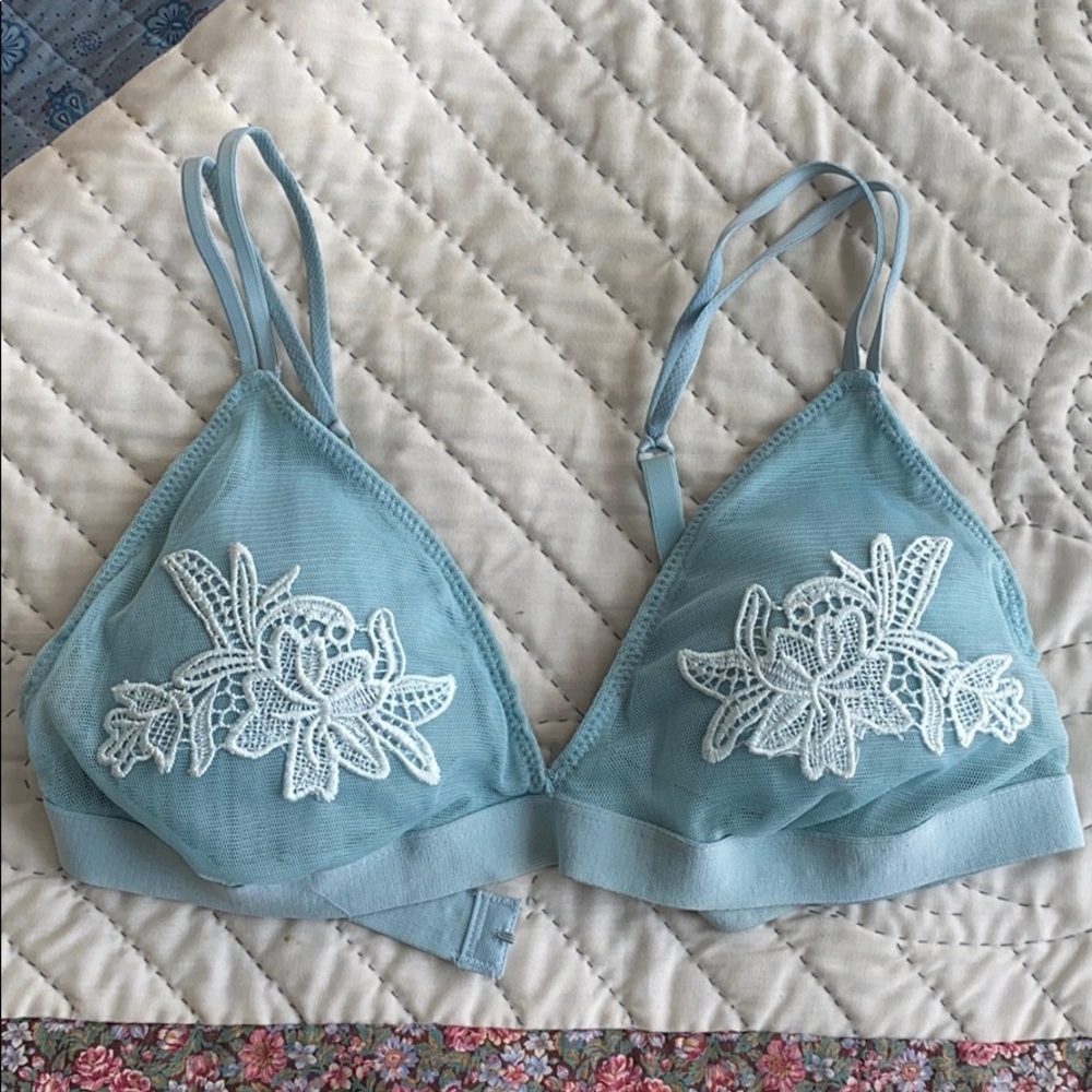 Sophie B. Intimates Light Blue Lined Lace Bralette